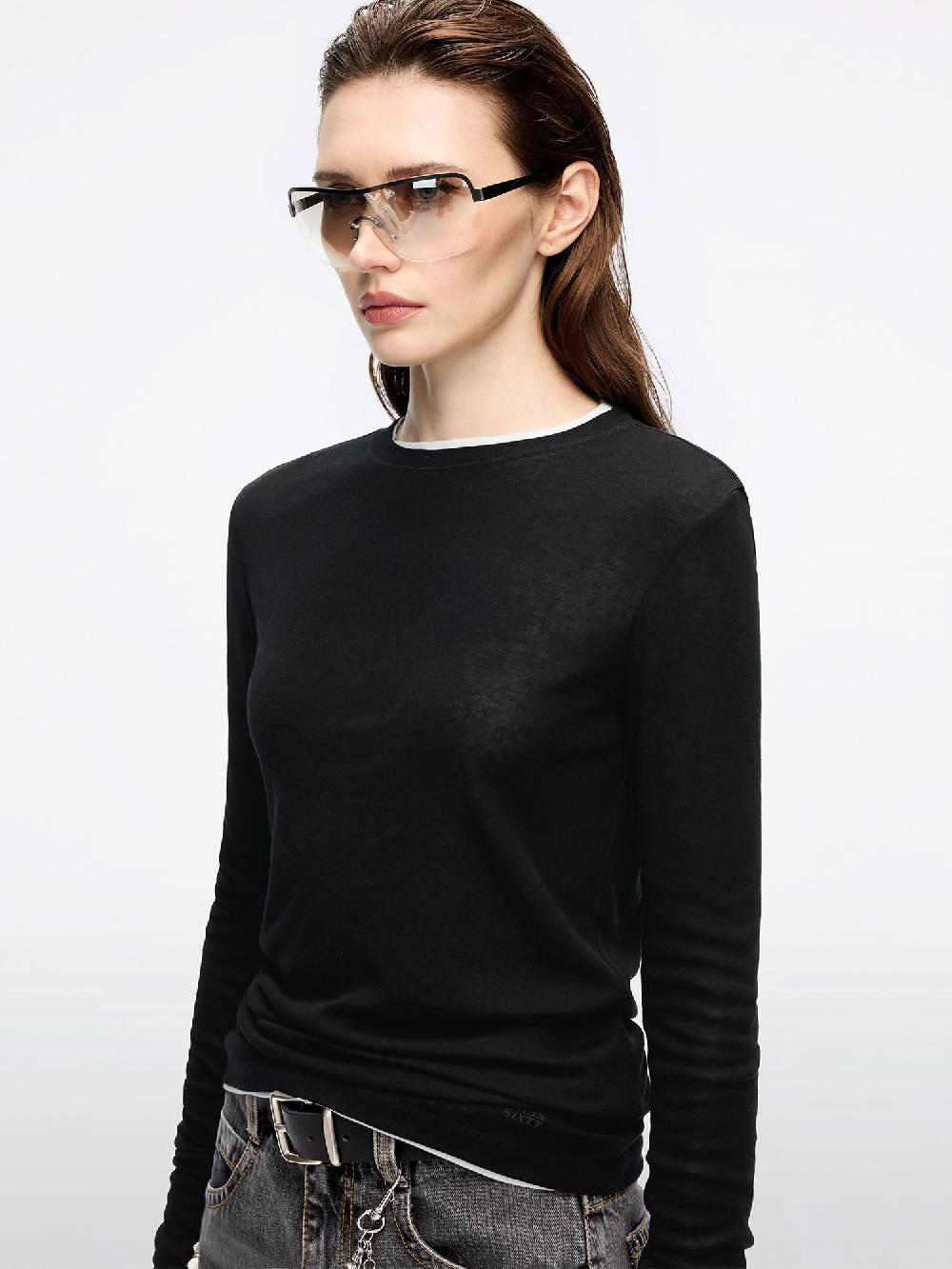 Miss Sixty FAUX LAYERED T-SHIRT BLACK