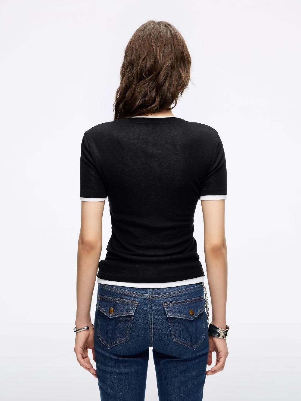 Miss Sixty FAUX LAYERED T-SHIRT BLACK