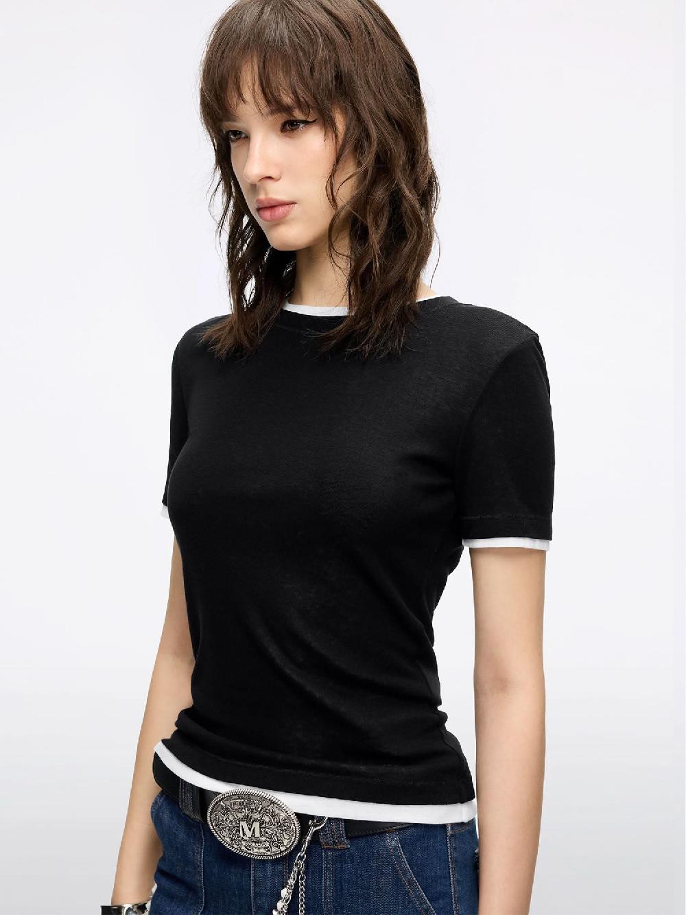 Miss Sixty FAUX LAYERED T-SHIRT BLACK
