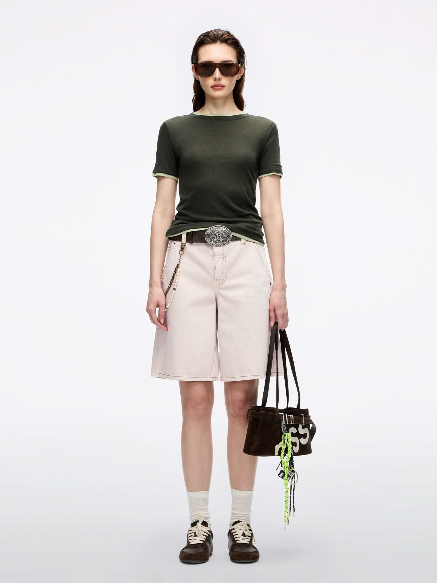 Miss Sixty FAUX LAYERED T-SHIRT BROWN GREEN