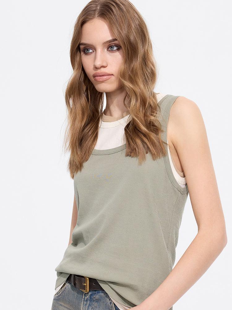 Miss Sixty FAUX THREE-PIECE T-SHIRT GREEN GREY