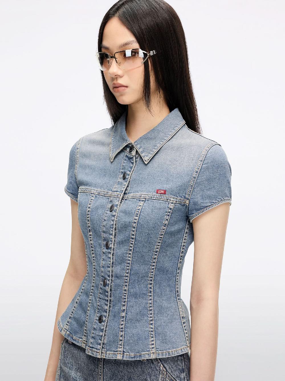 Miss Sixty FITTED DENIM SHIRT MIDDLE BLUE