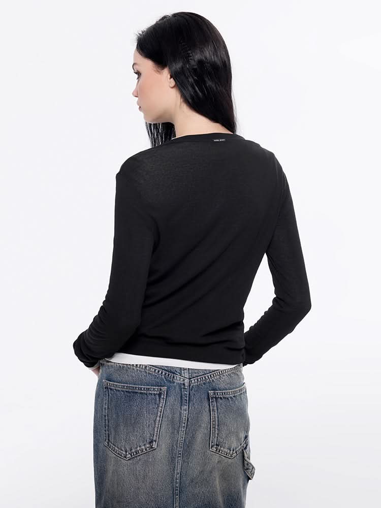 Miss Sixty FITTED LONG SLEEVE TEE BLACK