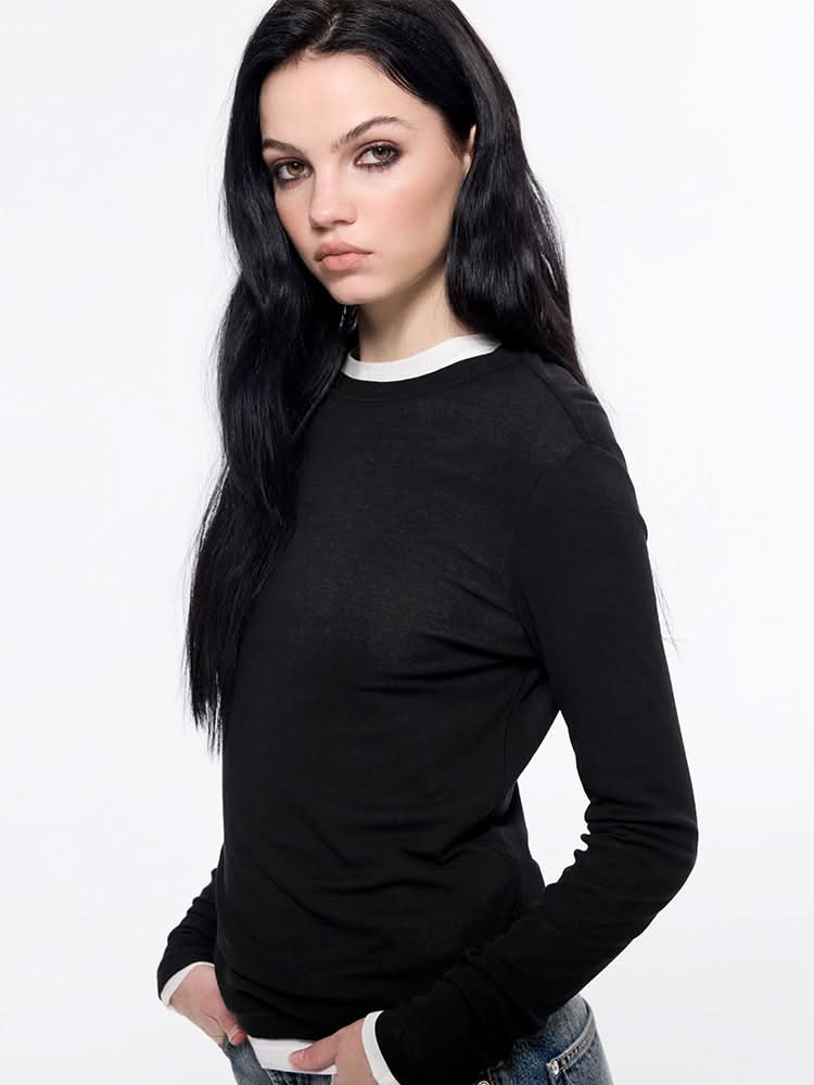 Miss Sixty FITTED LONG SLEEVE TEE BLACK