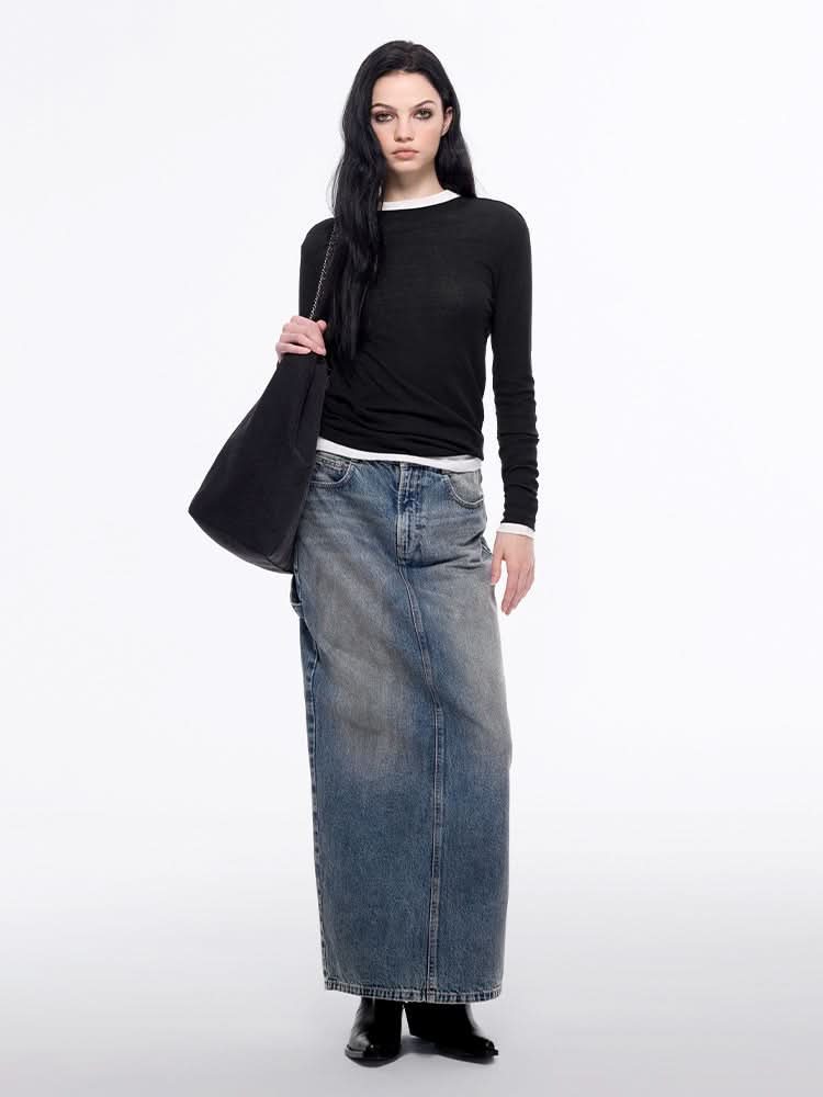 Miss Sixty FITTED LONG SLEEVE TEE BLACK