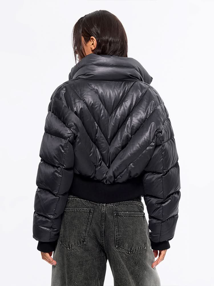 Miss Sixty FLANNEL NECK PUFFY JACKET BLACK
