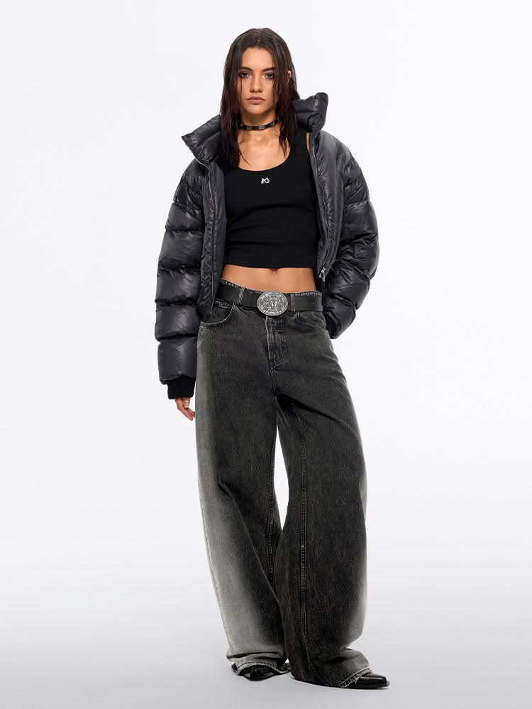 Miss Sixty FLANNEL NECK PUFFY JACKET BLACK