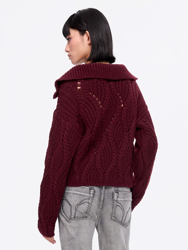 Miss Sixty FLANNEL NECK SWEATER BRIGHT RED