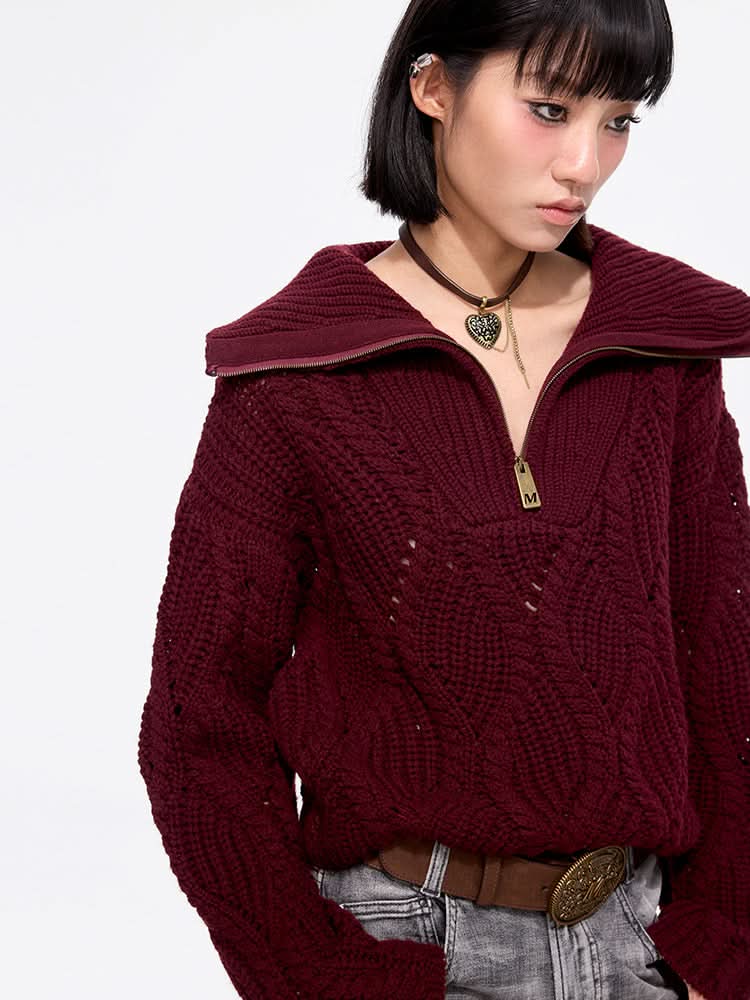 Miss Sixty FLANNEL NECK SWEATER BRIGHT RED