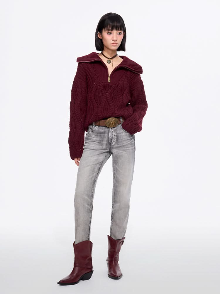 Miss Sixty FLANNEL NECK SWEATER BRIGHT RED