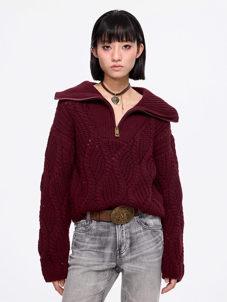 miss sixty FLANNEL NECK SWEATER BRIGHT RED