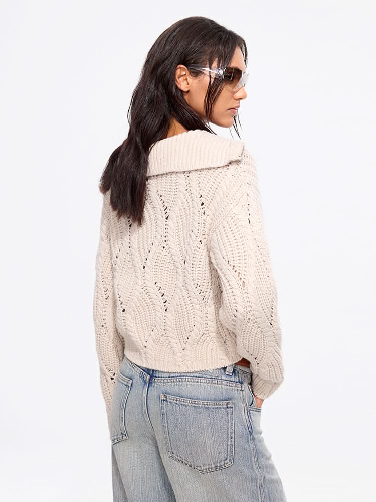 Miss Sixty FLANNEL NECK SWEATER KHAKI