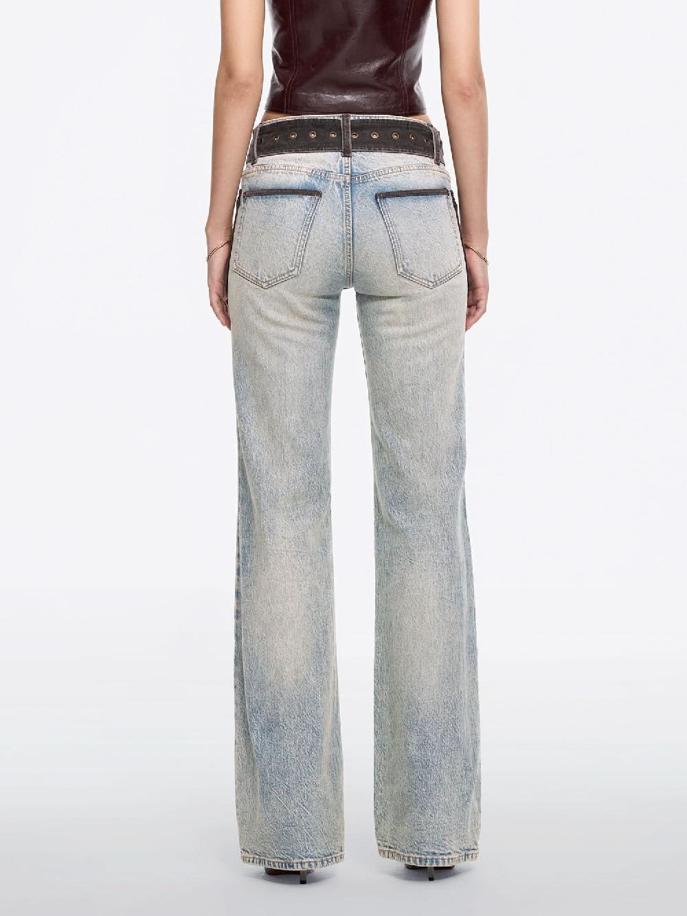 Miss Sixty FLARED JEANS WITH BELT GREY BLUE
