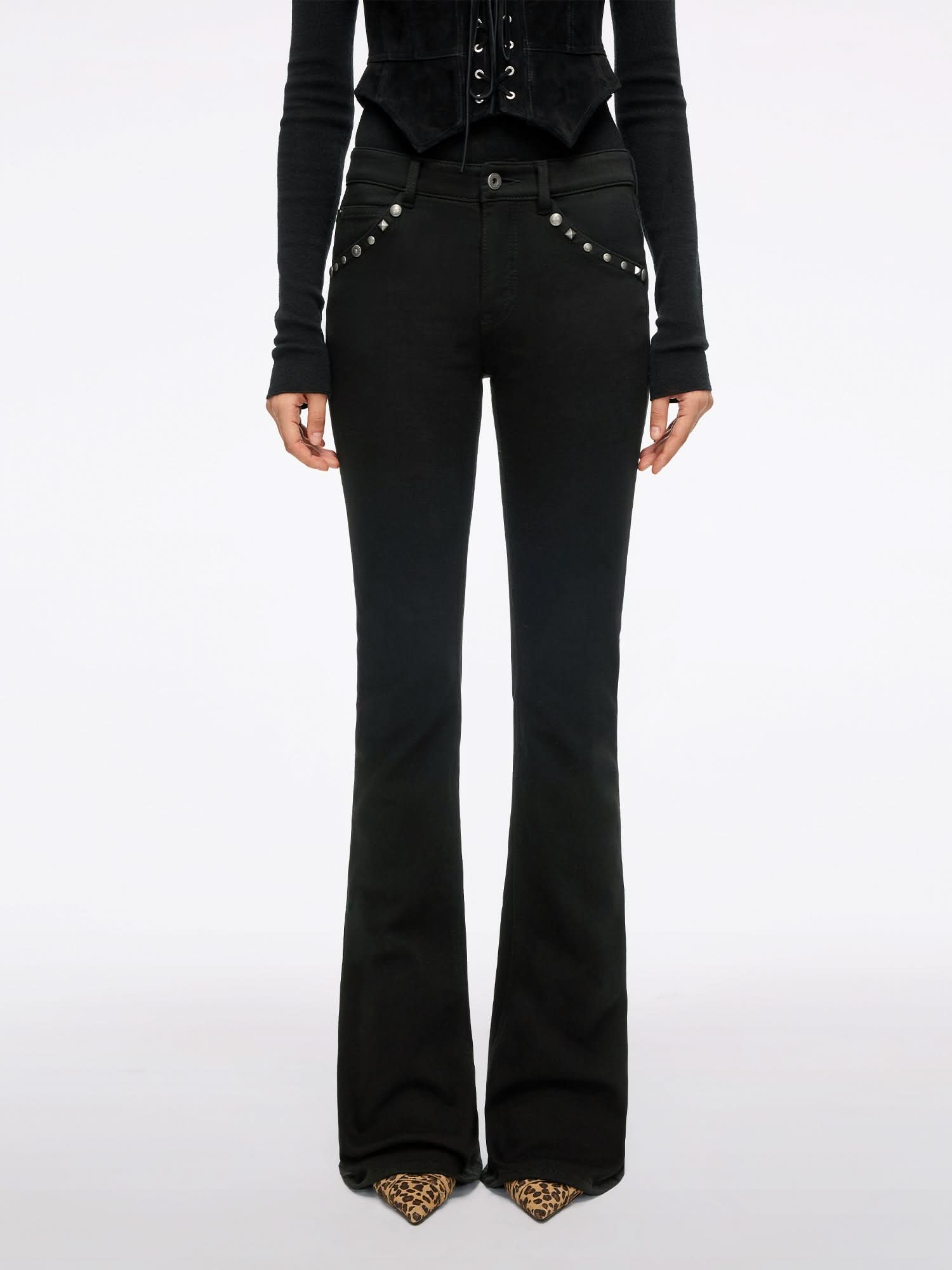 Miss Sixty FLARED JEANS WITH STUD DETAILING BLACK