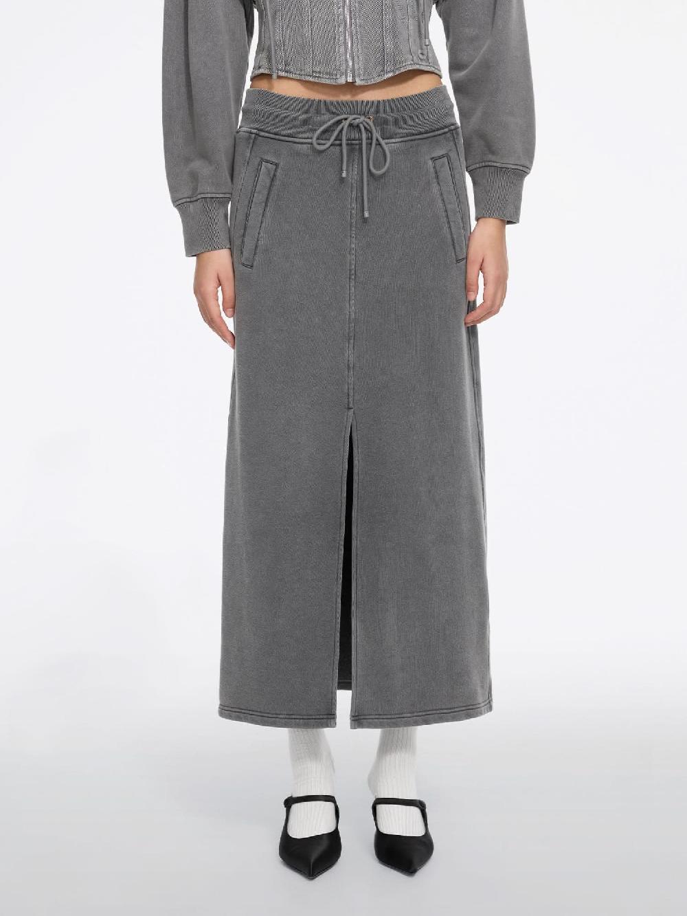 miss sixty FRONT-SLIT SKIRT GREY