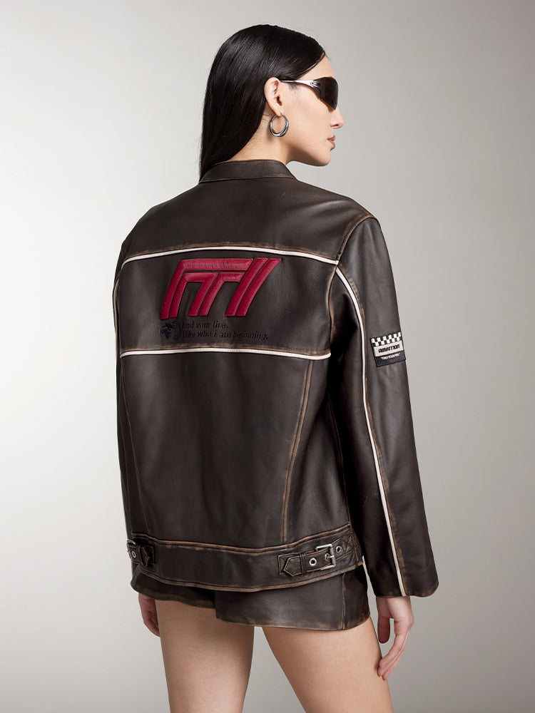 Miss Sixty FUNCTIONAL LEATHER JACKET BLACK