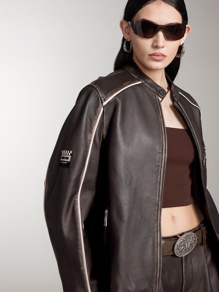 Miss Sixty FUNCTIONAL LEATHER JACKET BLACK