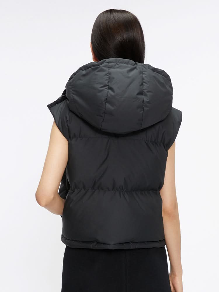 Miss Sixty GILET JACKET WITH DETACHABLE HOOD BLACK