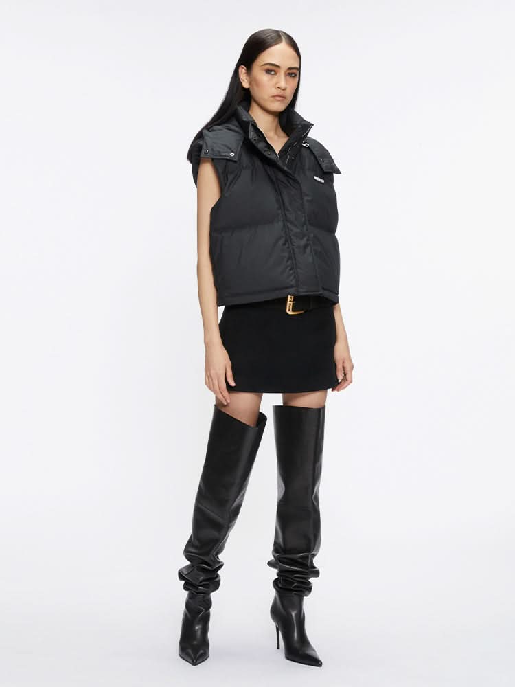 Miss Sixty GILET JACKET WITH DETACHABLE HOOD BLACK