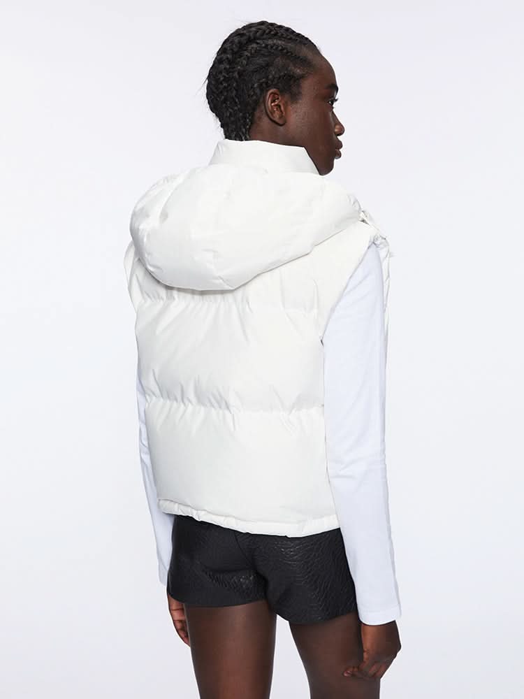 Miss Sixty GILET JACKET WITH DETACHABLE HOOD WHITE
