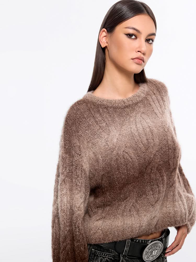 Miss Sixty GRADIENT CROPPED SWEATER CAMEL