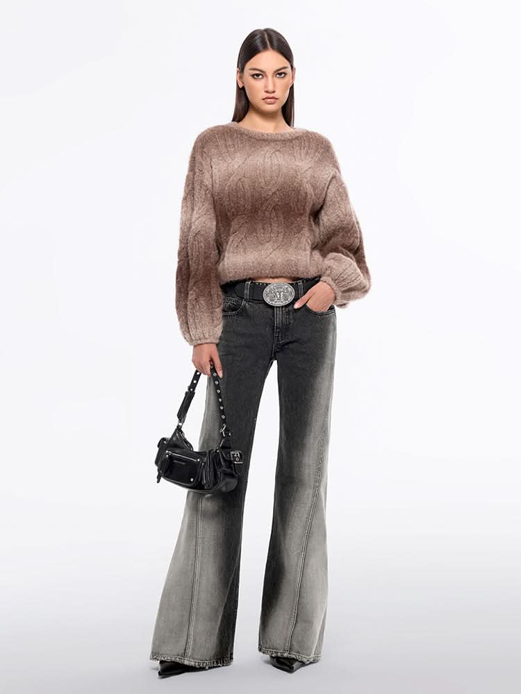 Miss Sixty GRADIENT CROPPED SWEATER CAMEL