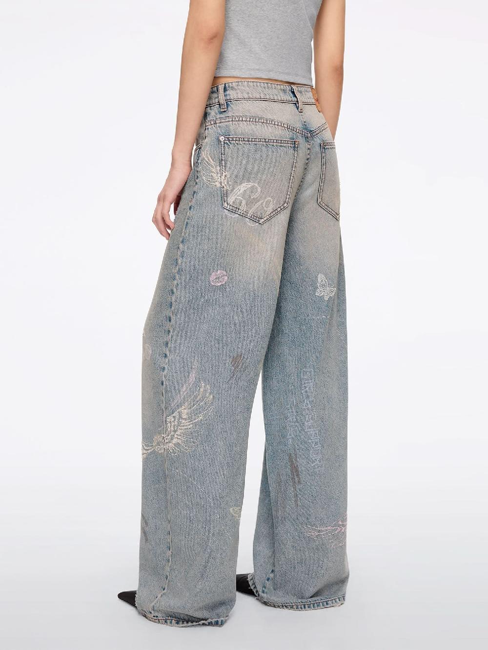 Miss Sixty GRAFFITI BOXY JEANS GREY BLUE