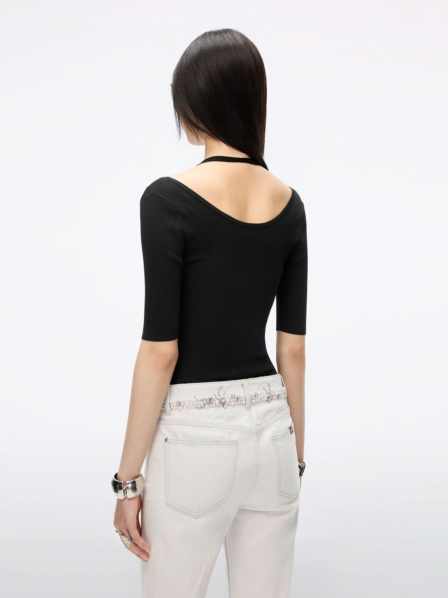 Miss Sixty HALTER NECK KNIT TOP BLACK