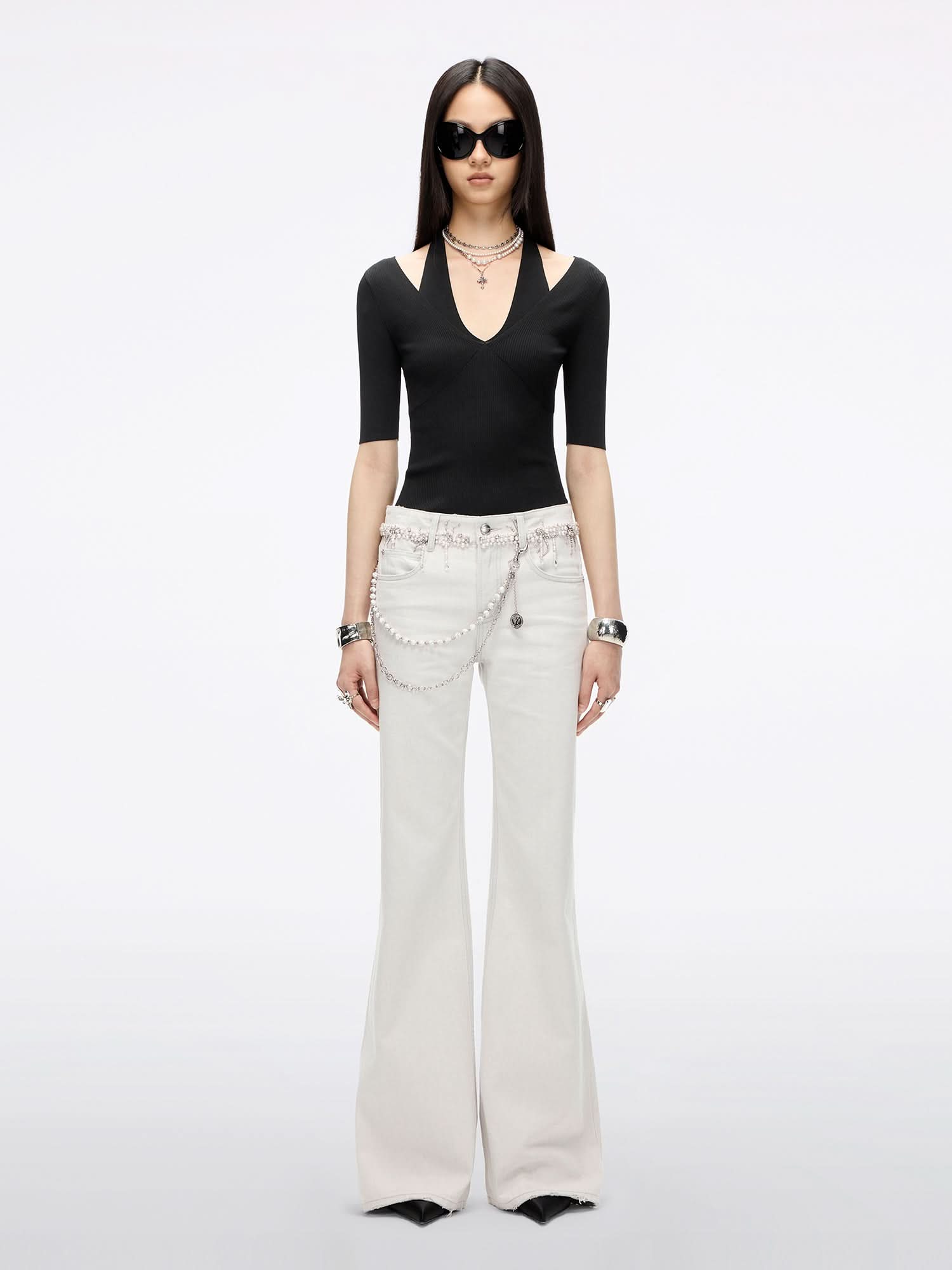 Miss Sixty HALTER NECK KNIT TOP BLACK