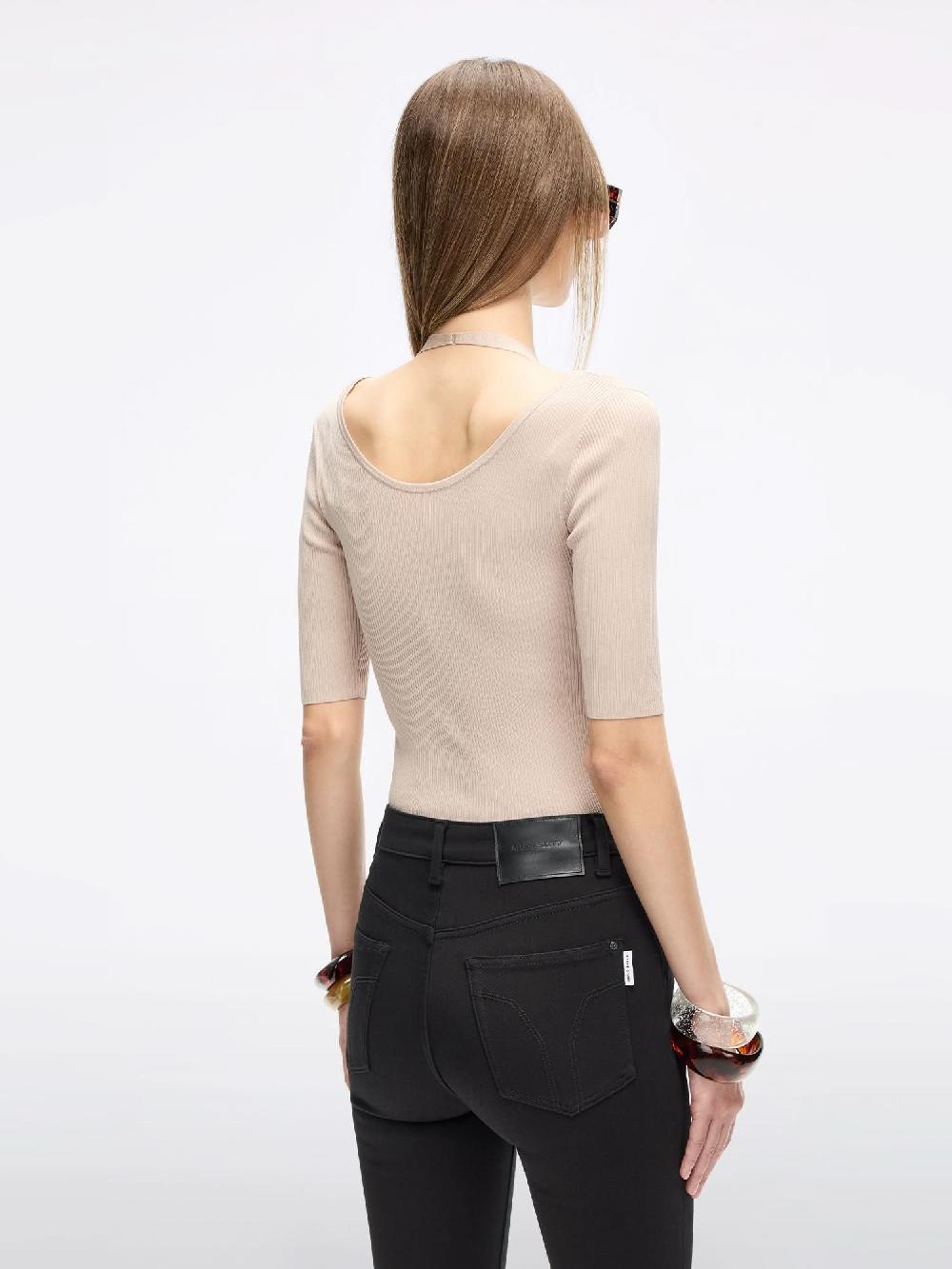 Miss Sixty HALTER NECK KNIT TOP KHAKI