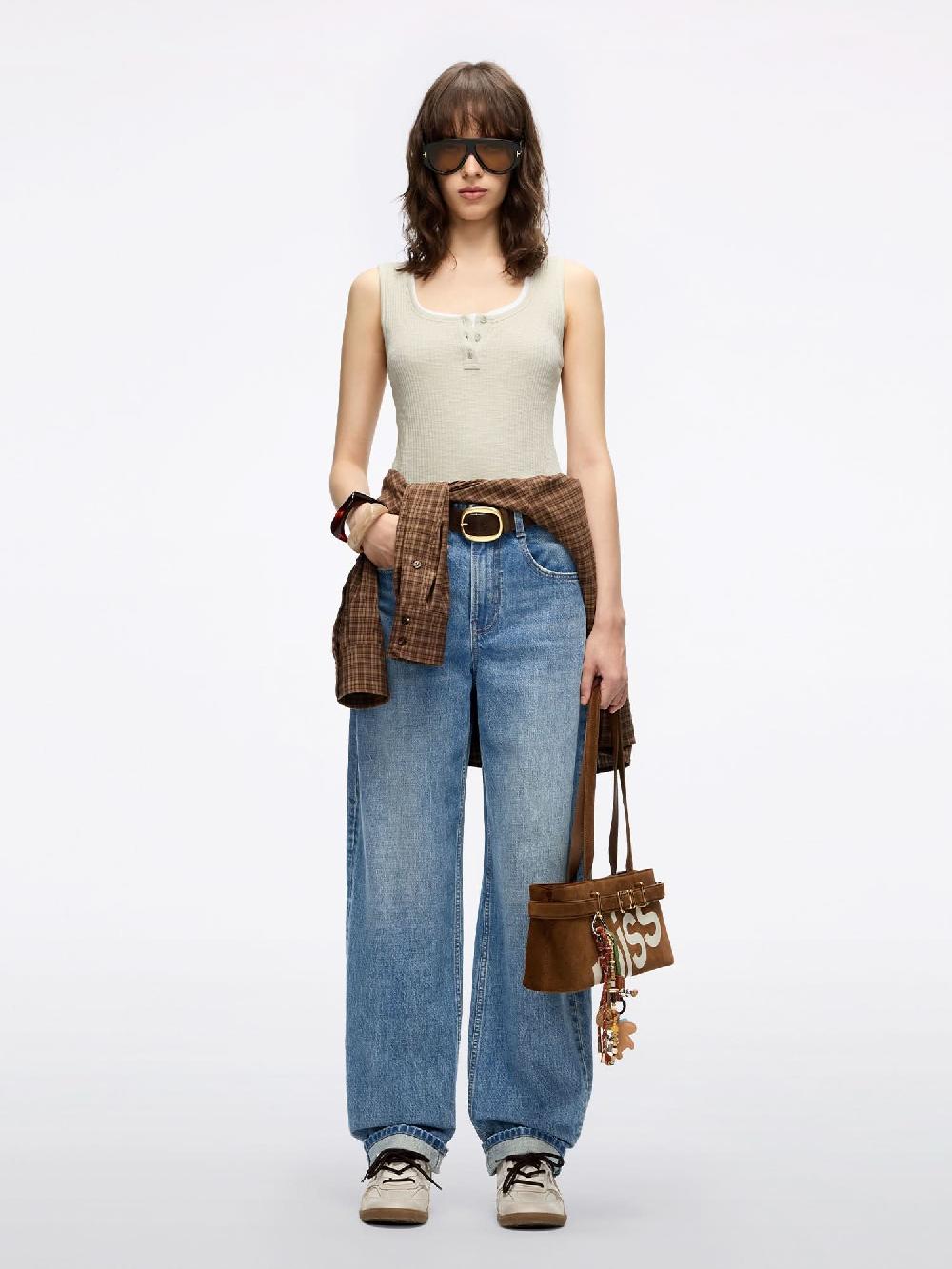 Miss Sixty HENLEY SLEEVELESS T-SHIRT APRICOT GREY