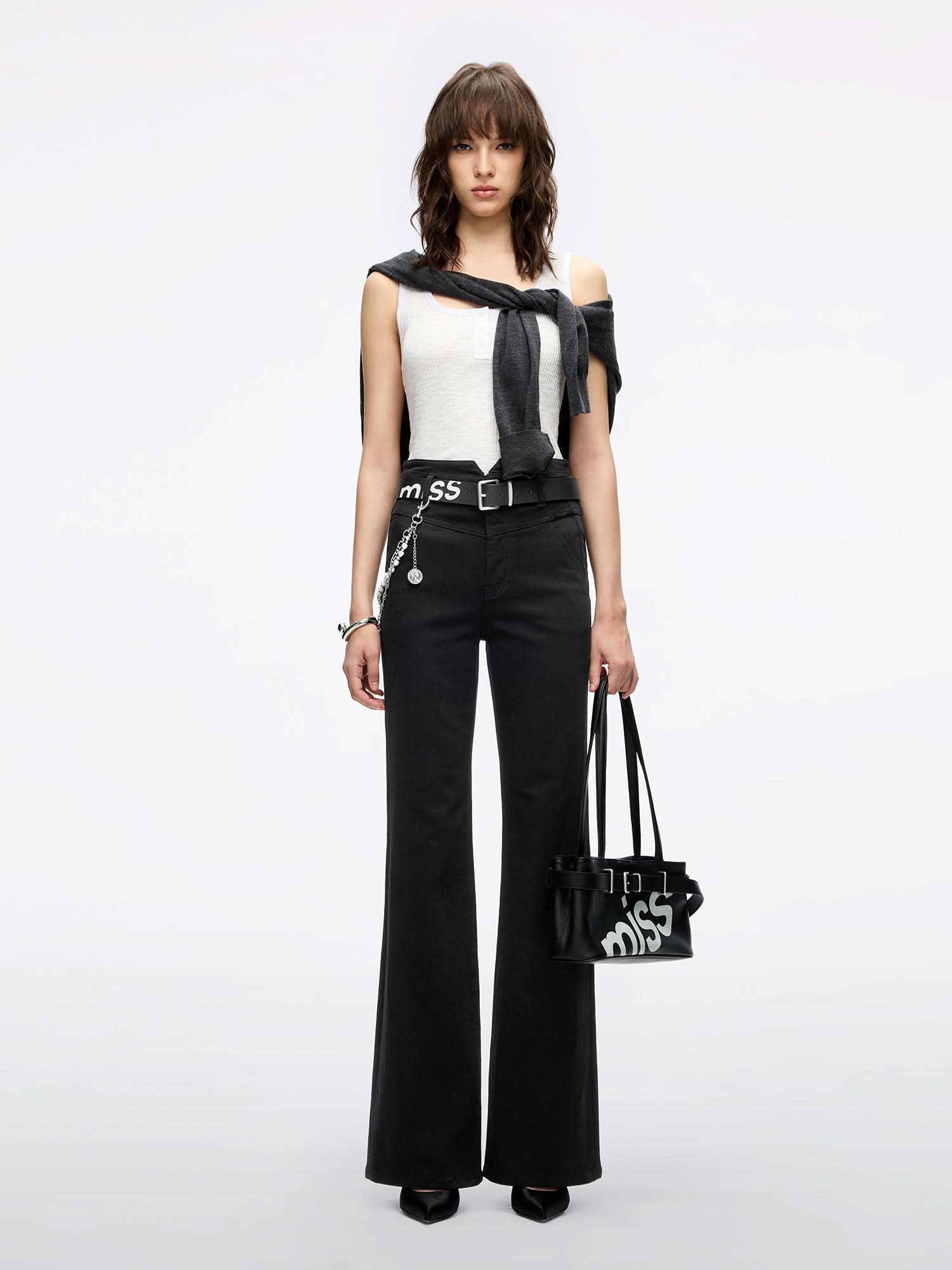 Miss Sixty HENLEY SLEEVELESS T-SHIRT WHITE