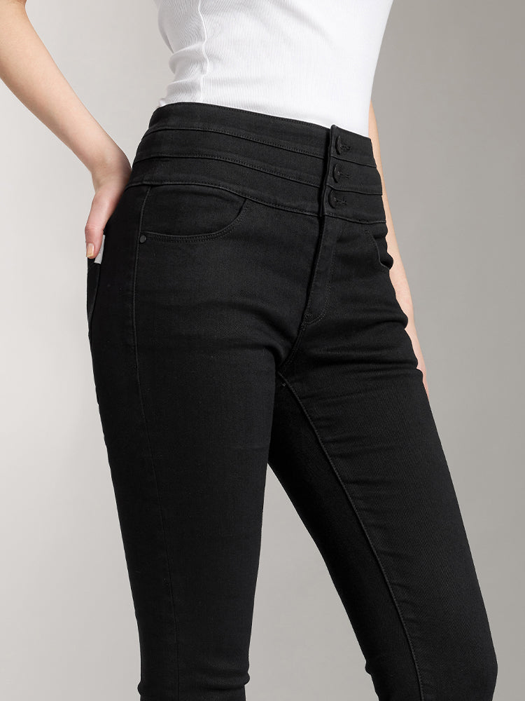 Miss Sixty HIGH WAISTED BRUSHED JEANS BLACK