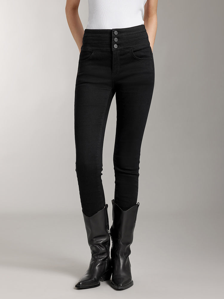 miss sixty HIGH WAISTED BRUSHED JEANS BLACK