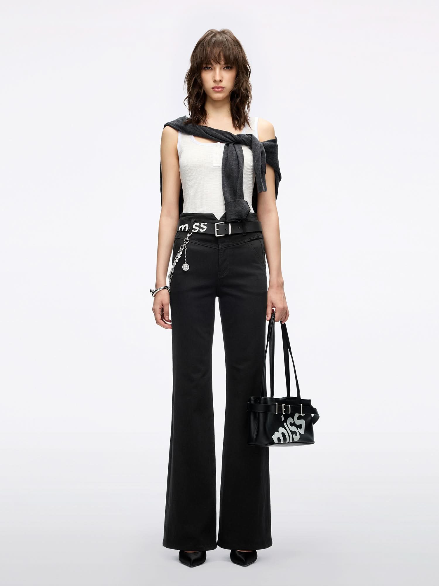 Miss Sixty HIGH WAISTED FLARED JEANS-ALICE BLACK