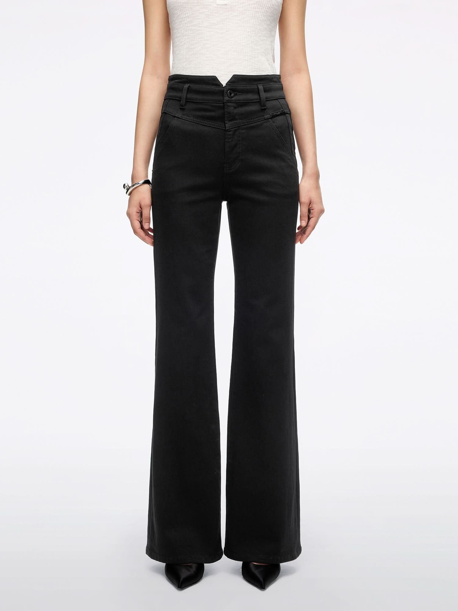 miss sixty HIGH WAISTED FLARED JEANS-ALICE BLACK