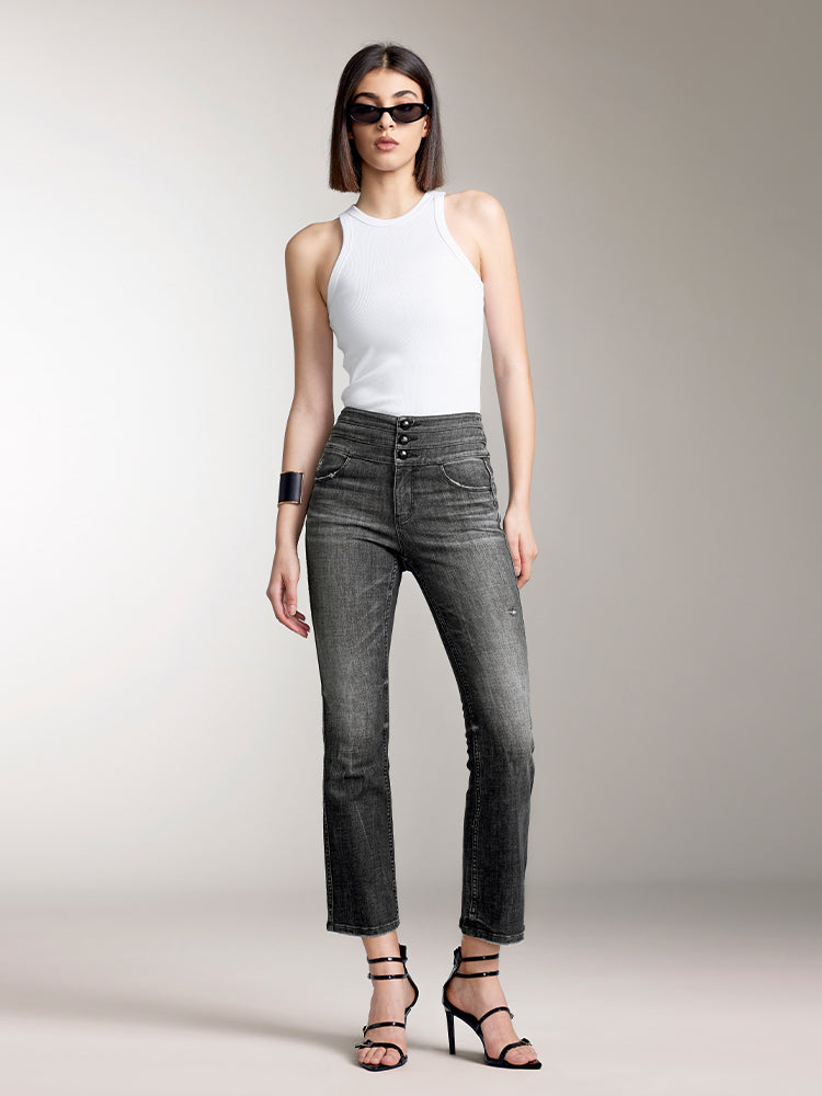 Miss Sixty HIGH WAISTED FLARED JEANS BLACK