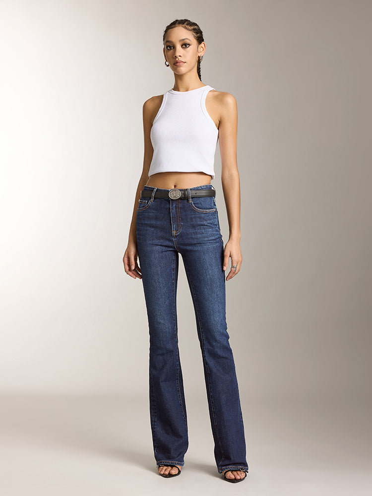 Miss Sixty HIGH WAISTED FLARED JEANS DARK BLUE
