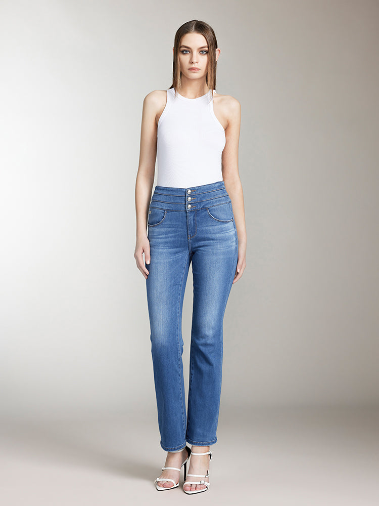 Miss Sixty HIGH WAISTED FLARED JEANS MIDDLE BLUE