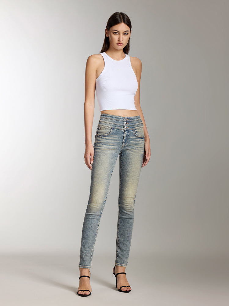 Miss Sixty HIGH WAISTED SKINNY JEANS MIDDLE BLUE