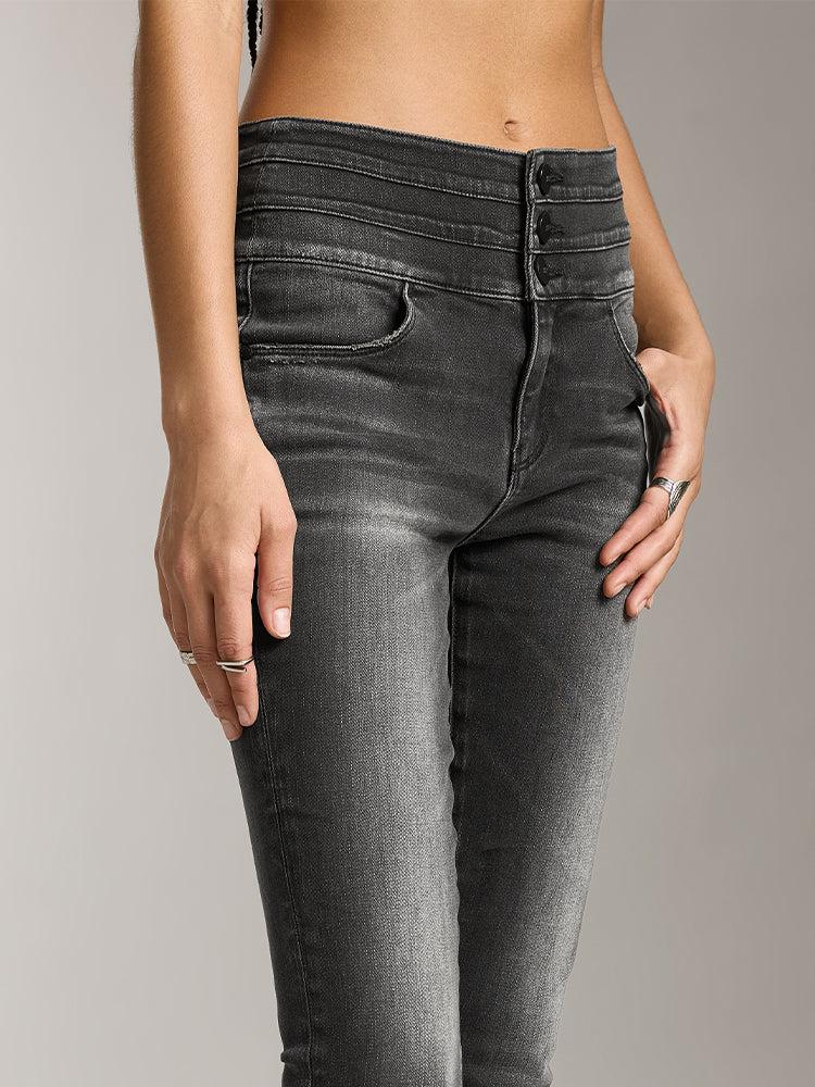 Miss Sixty HIGH WAISTED SLIM FIT JEANS BLACK FOG
