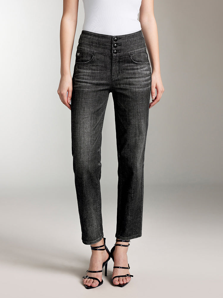 miss sixty HIGH WAISTED STRAIGHT FIT JEANS BLACK