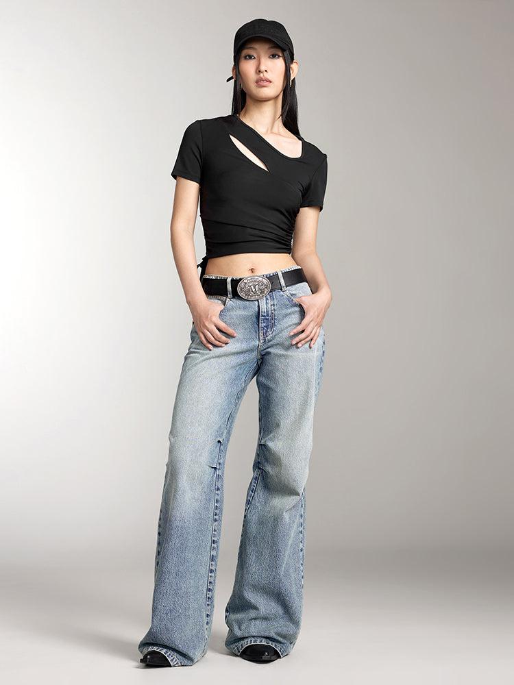 Miss Sixty HOLLOW SHORT SLEEVES T-SHIRT BLACK