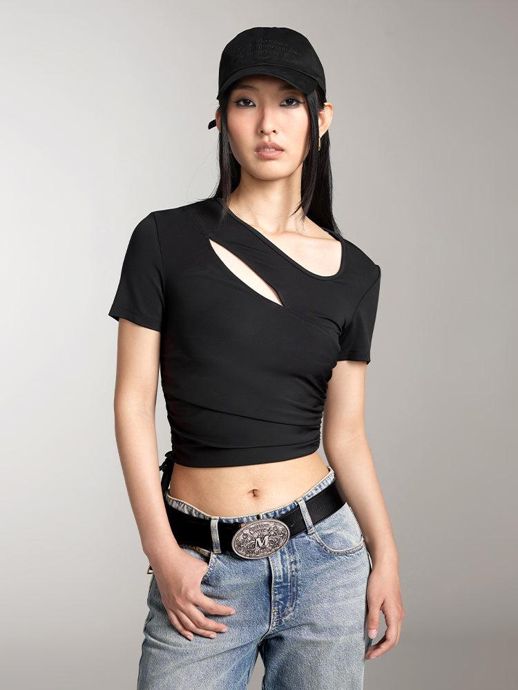 miss sixty HOLLOW SHORT SLEEVES T-SHIRT BLACK