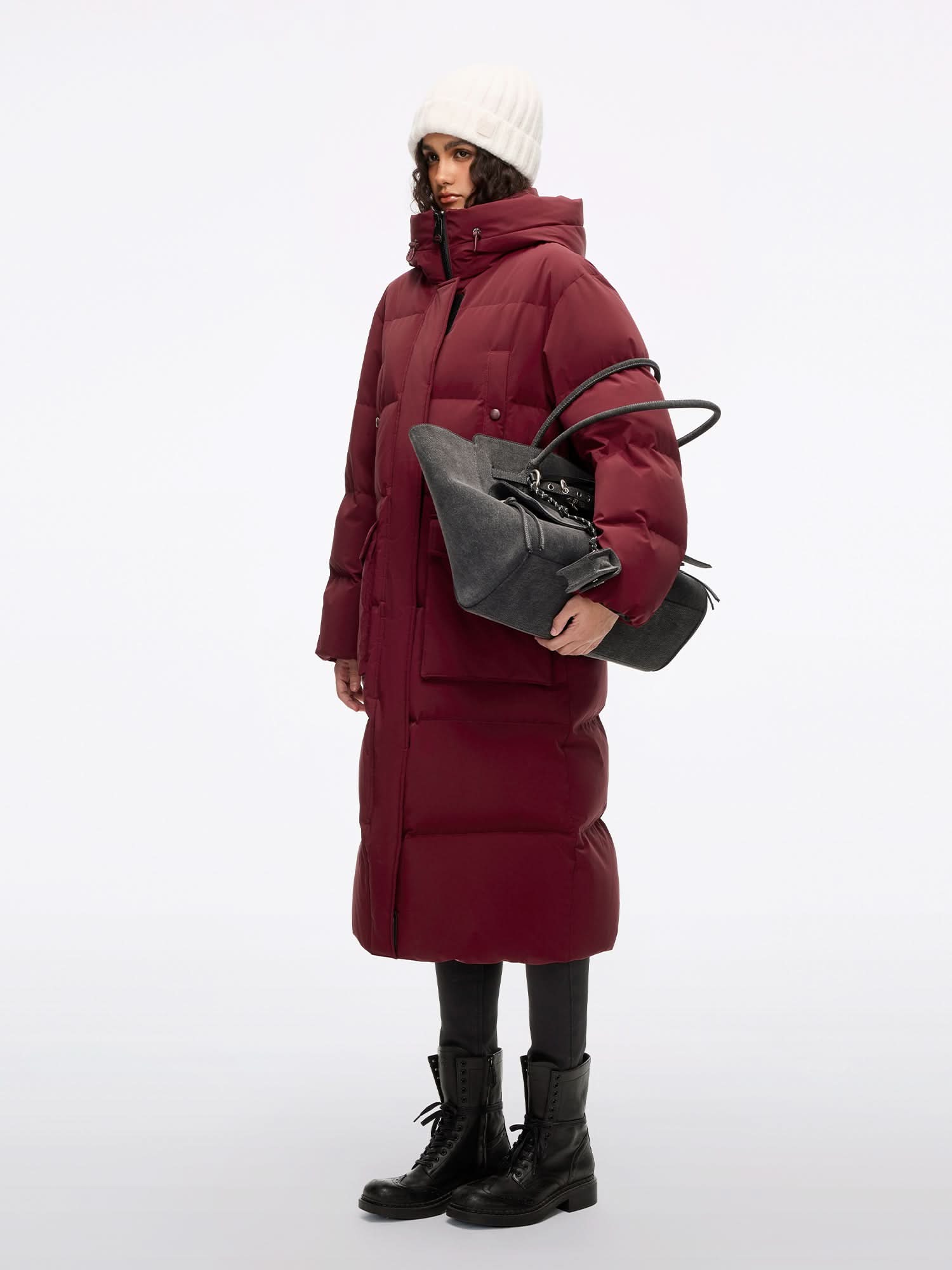 Miss Sixty HOODED DOWN COAT DARK RED