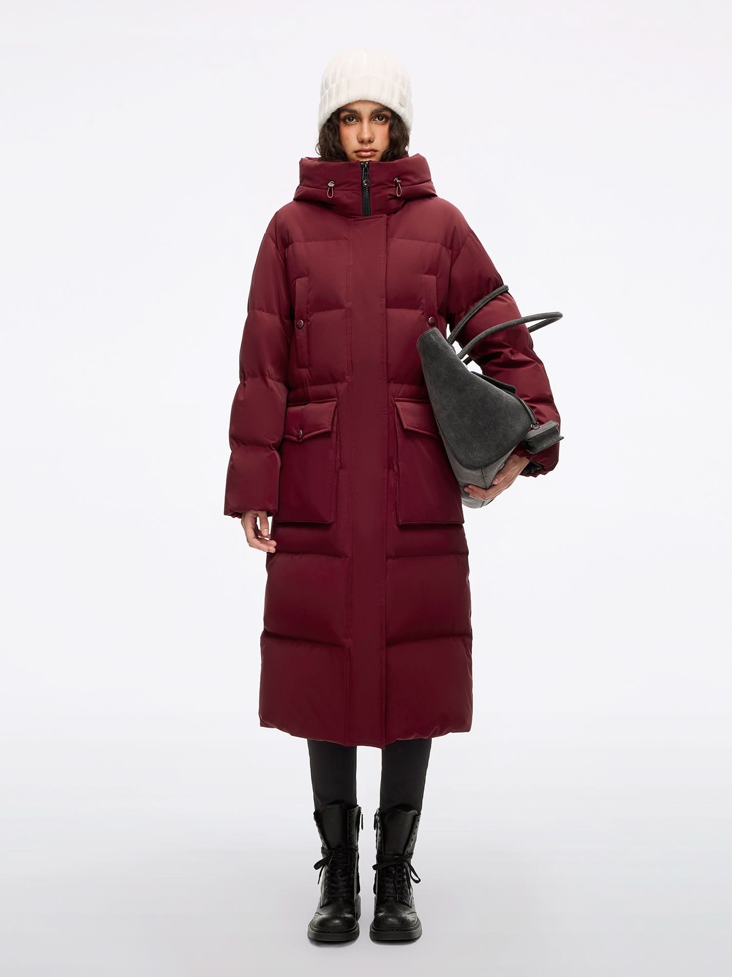 miss sixty HOODED DOWN COAT DARK RED
