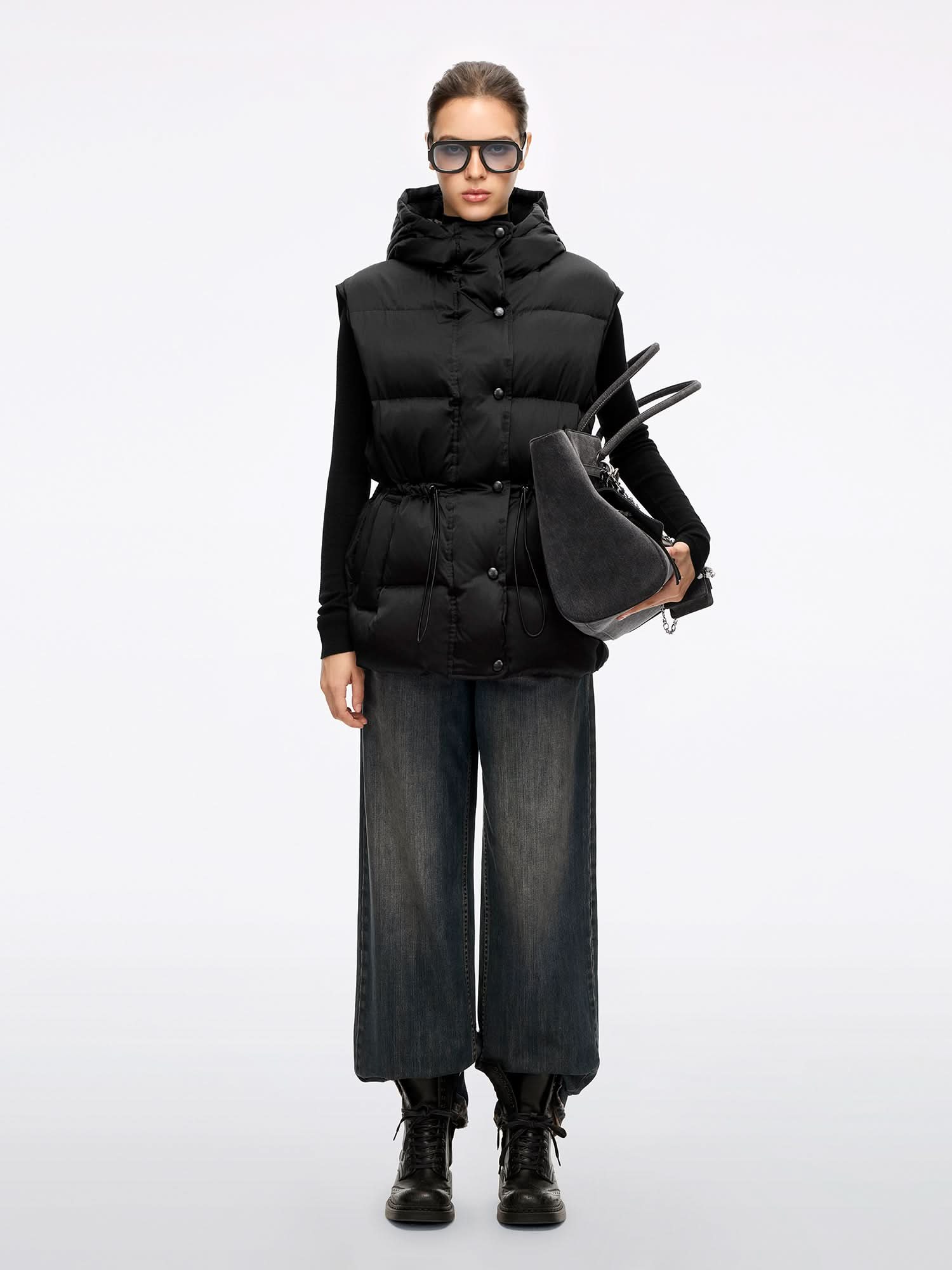 Miss Sixty HOODED DOWN VEST BLACK