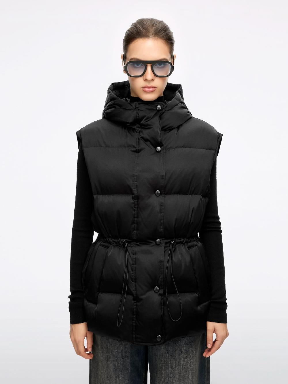 miss sixty HOODED DOWN VEST BLACK