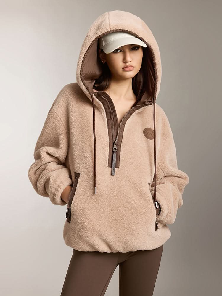 miss sixty HOODED FLEECE JACKET CAMEL