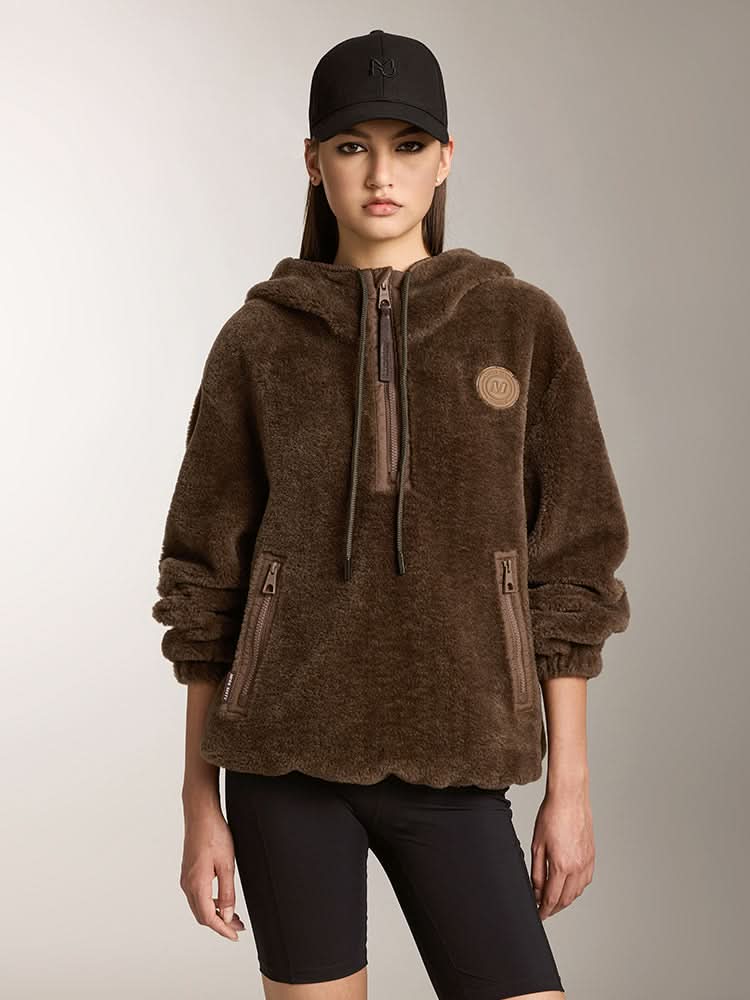miss sixty HOODED FLEECE JACKET VERDE MILITARE